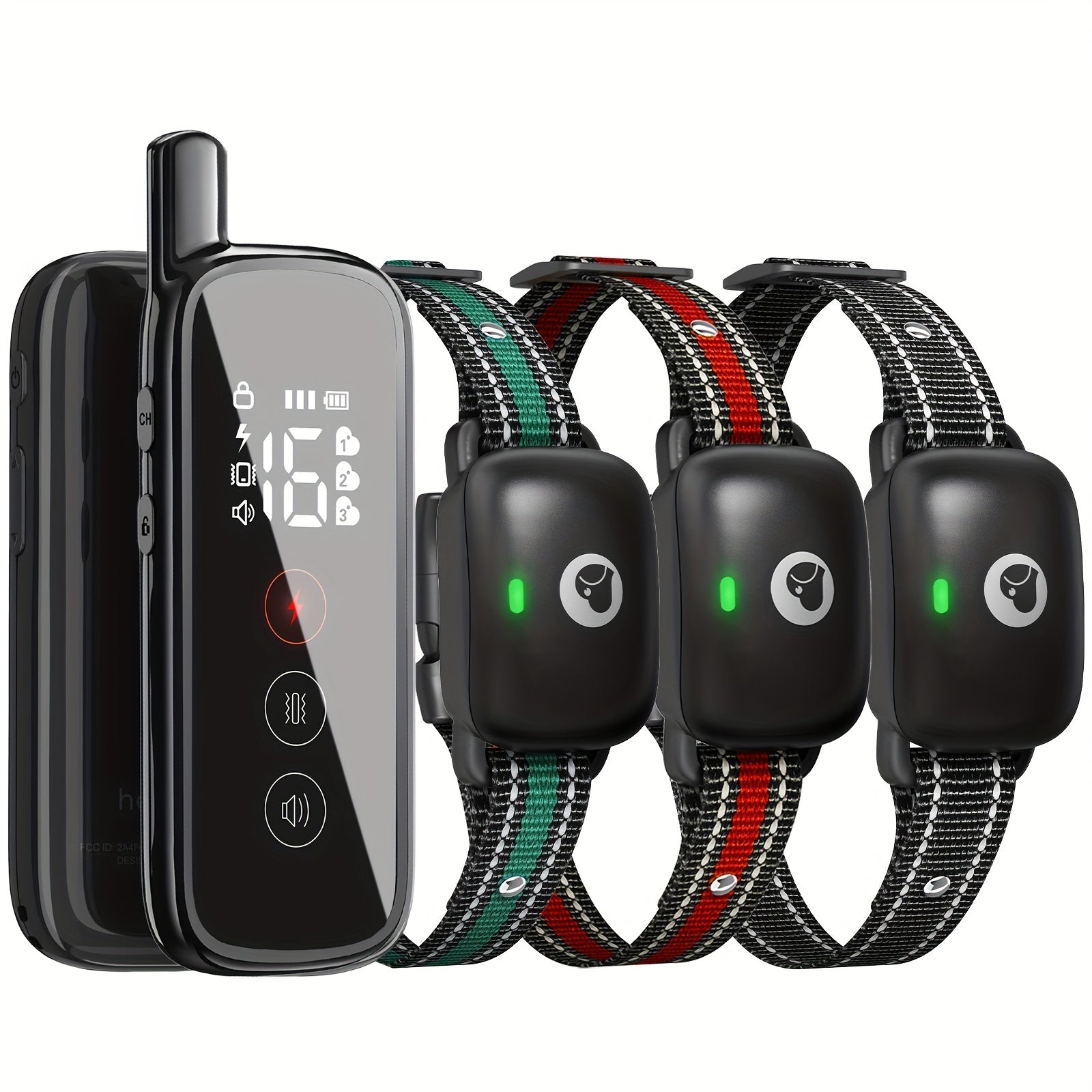 Remote Dog Training Collar with Shock, Vibration & Bark Alarm – Waterproof E-Collar for Large & Medium Dogs, Multiple Training Modes for Obedience & Behaviour
