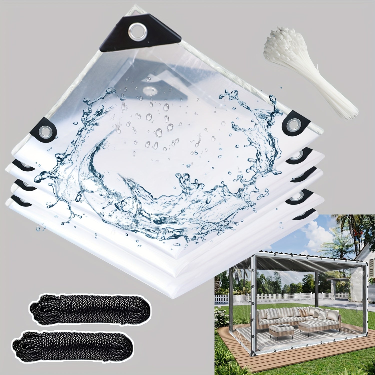 Durable Waterproof Material, Resistant to Snow, Enhanced Edge Hot Melt Tear-Proofing, Available in Various Sizes, Ideal for Garden Fences, Protection Against Rain, Snow, Wind, Chicken Enclosures, Vehicles, Patios