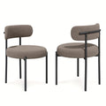 Mid-Century Charm Nalupatio Dining Chairs with Boucle Comfort, Elegant Rounded Seats & Backs for Ultimate Comfort, Thick Cushions & Premium PU Leather Upholstery, Sturdy Metal Legs, Blending Style with Durability for Your Dining Room