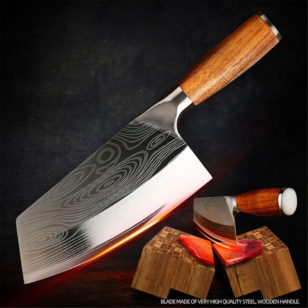 7-inch Vegetable Meat Cleaver Knife Chef Knife Sharp Blade Slicer Chinese Cleaver Kitchen Knife Superior Class Stainless Vegetable Kitchen Knife for Home Kitchen Restaurant German Steel Utility Knife Cooking Tools Cutter Halloween Christmas Gifts