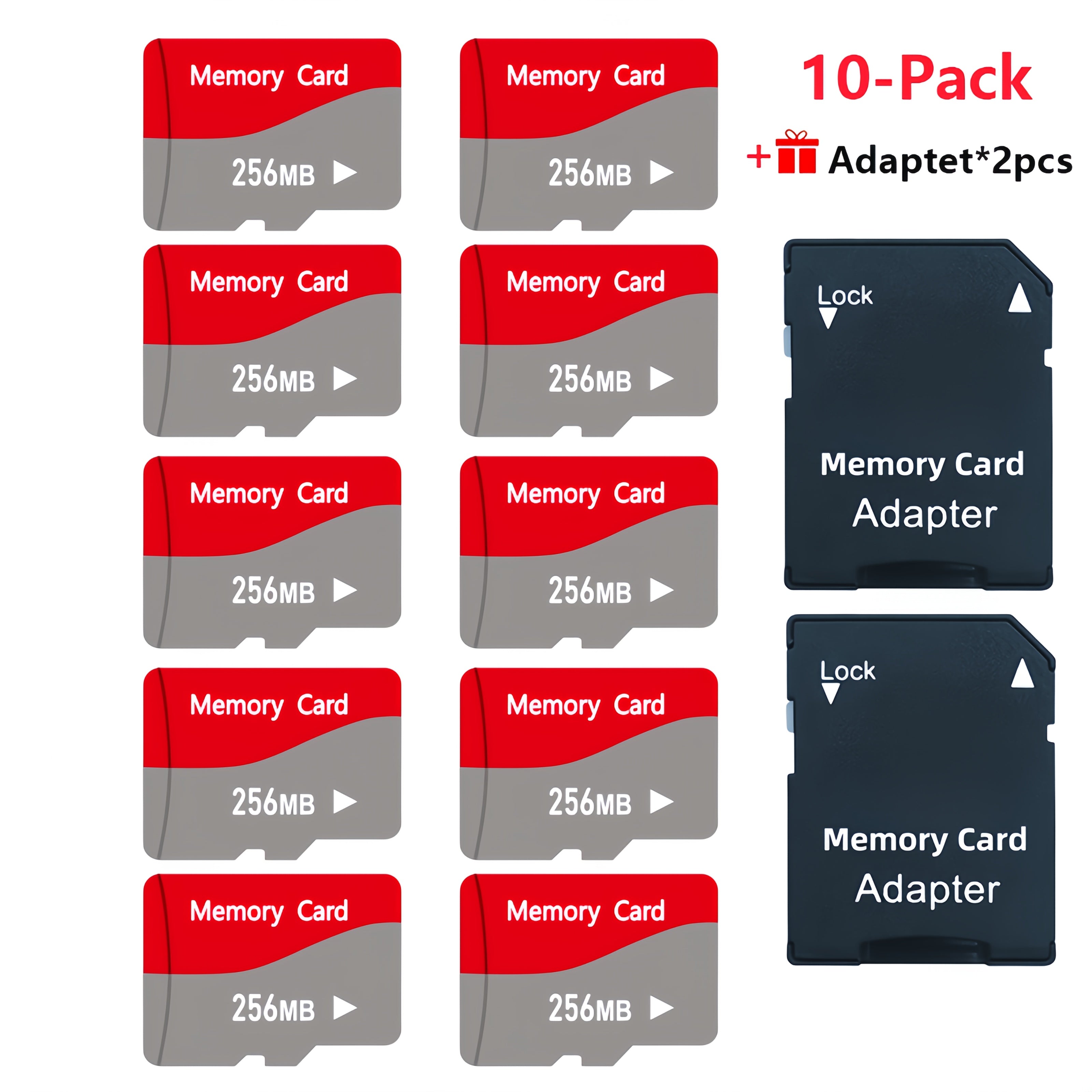 TF Flash Memory Cards 10-Pack with 2 Adapters – 128MB, 256MB & 512MB Small File Storage, High-Speed Transfer Micro SD Cards for Dash Cameras, Tablets, Smartphones & Digital Cameras – Canada