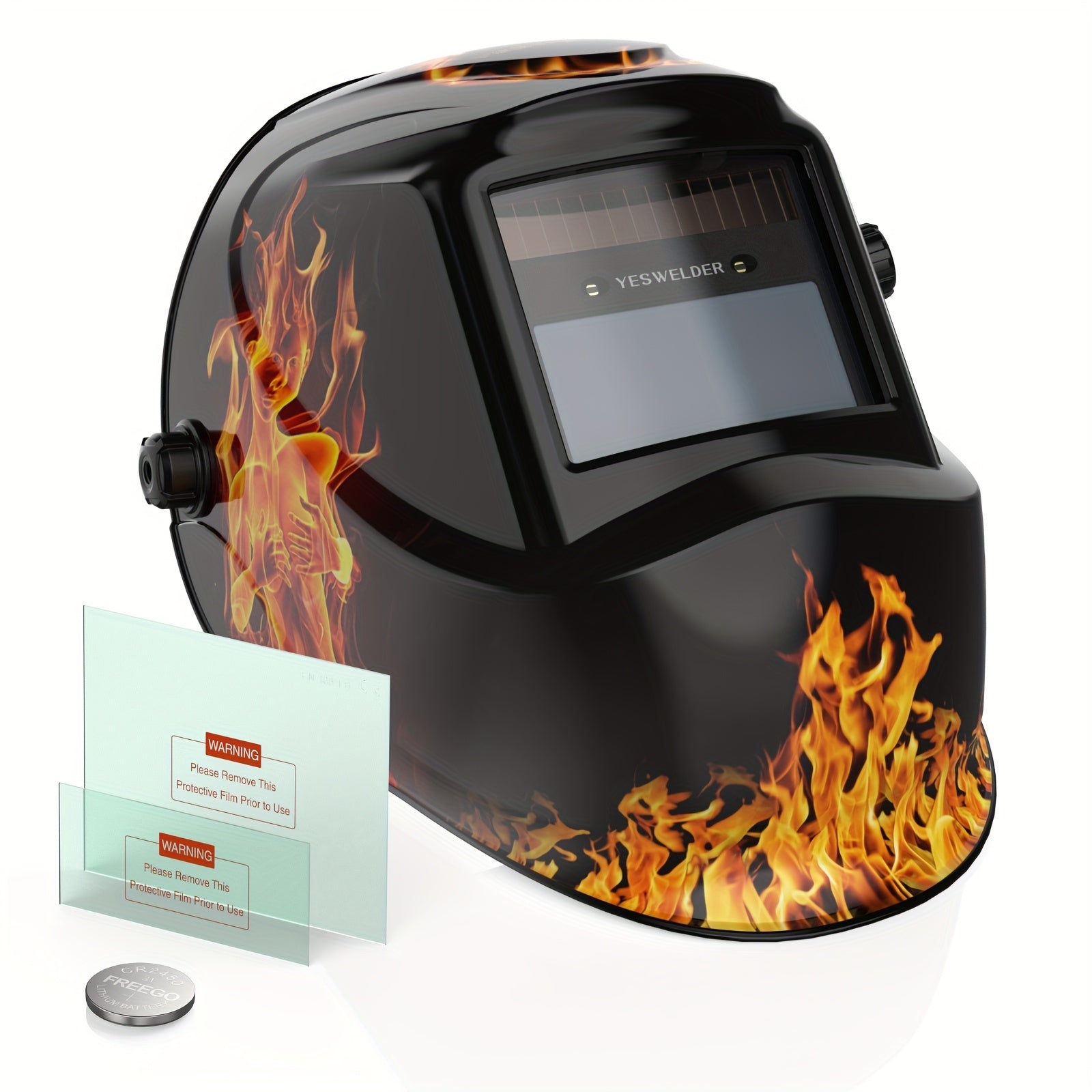 YESWELDER Auto-Darkening Welding Helmet – Solar Powered, True Color, Wide Shade 4/9-13 | TIG, MIG & ARC Welding Hood | Model LYG-L500A | Professional Welder Safety Gear | ShopVora CA