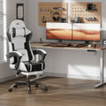 Ergonomic Gaming Chair with Lumbar Massage & Adjustable Headrest, The Most Beloved Christmas Gift for Gamers, High-Back PU Leather Computer Seat with Retractable Footrest and 360° Swivel Base for Home Office, Gaming