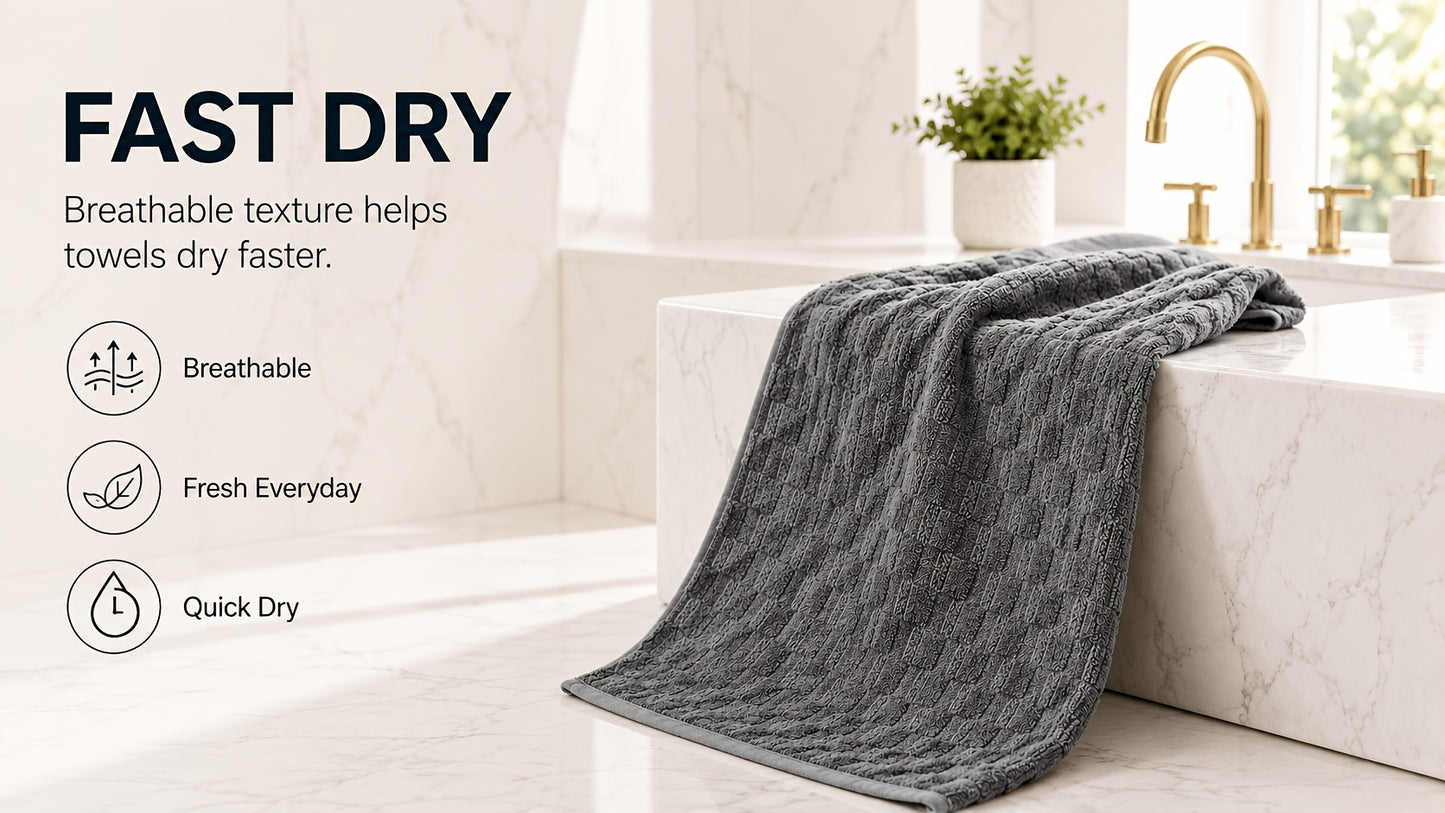 Microfiber Bath Towels Set 4-Pack Extra Large 27x55 & 35x70 in – Super Soft Quick-Dry Luxury Spa Hotel Quality Towels, Multi-Color Options