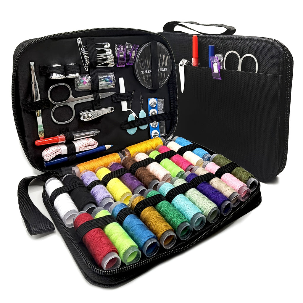 Sewing Kit With 100 Sewing Supplies And Accessories - 24-Color Threads, Needle And Thread Kit Products For Small Fixes, Basic Mini Travel Sewing Kit For Emergency Repairs