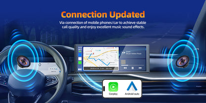 Portable Wireless CarPlay Screen for Car – 7"/9"/9.26" HD Display, Android Auto, GPS Navigation, Bluetooth, FM, AUX, AirPlay, Voice Control, Plug & Play for All Vehicles (Lamtto)