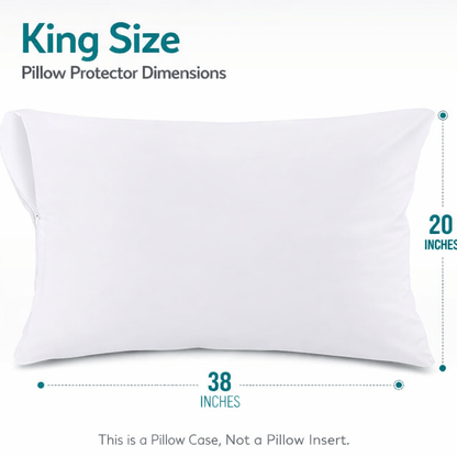 4-Pack Waterproof Zippered Pillow Protectors – Soft Noiseless Microfiber Pillow Encasements, Breathable & Machine Washable, Protects Against Dust, Dirt & Moisture – Queen & Standard Size