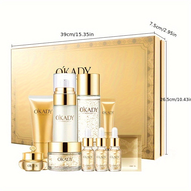 24K Gold Luxury Polypeptide Skincare Set – Day & Night Moisturizing & Firming Skin Care for All Skin Types, Non-Allergenic – Premium Christmas, New Year & Holiday Gift for Women