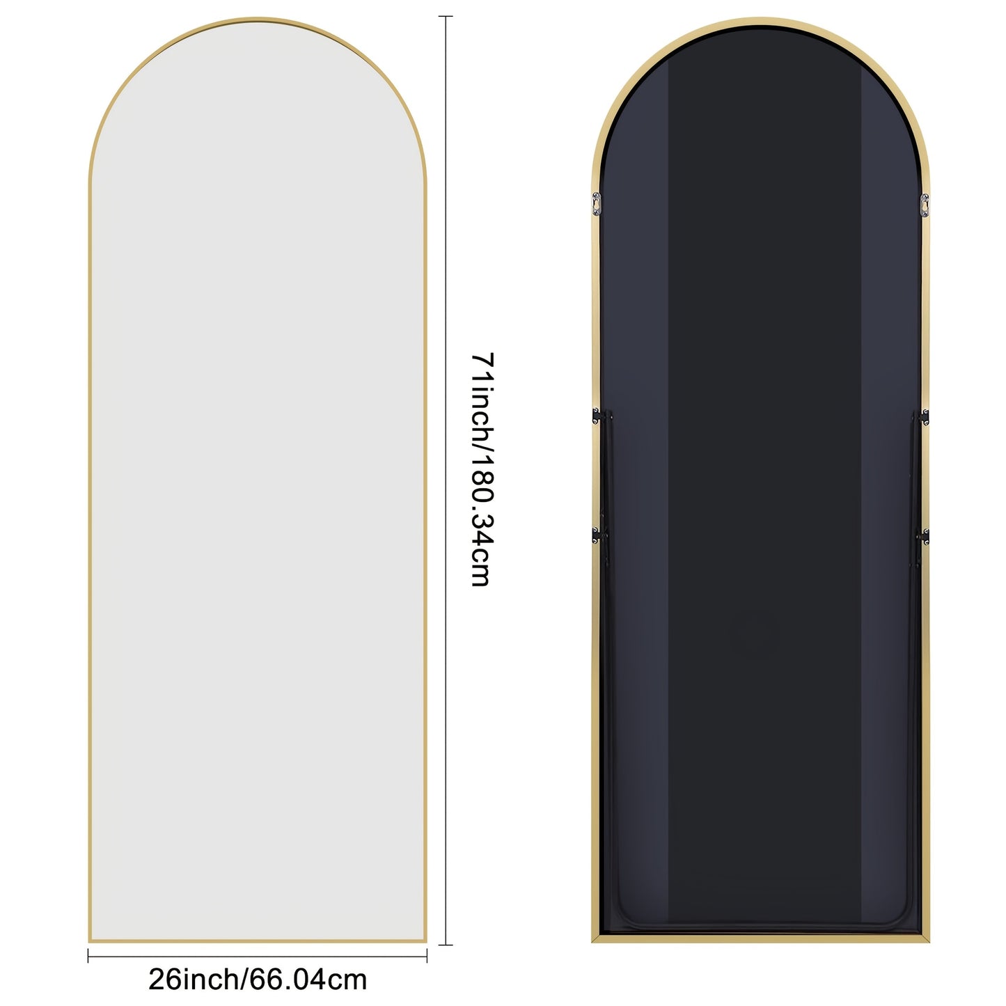 Arched Full Length Mirror 71"x26" with Stand, Freestanding & Wall-Mounted Floor Mirror for Bedroom, Living Room & Entryway – Full Body Mirror