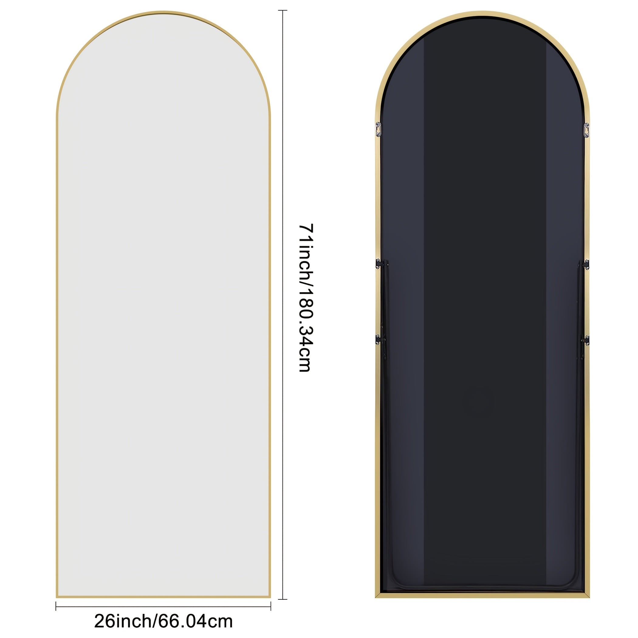 Full-Length Mirror, 71"x26" Arched Floor Mirror with Stand, Freestanding or Wall-Mounted Full Body Mirror, Bedroom Mirror, Suitable for Entryway, Living Room