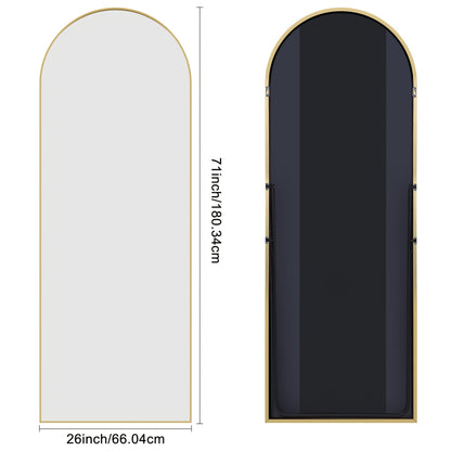 Arched Full Length Mirror 71"x26" with Stand, Freestanding & Wall-Mounted Floor Mirror for Bedroom, Living Room & Entryway – Full Body Mirror