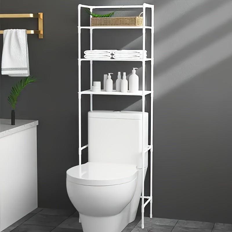 3-Tier Freestanding Metal Utility Shelf Rack – Multipurpose Space-Saving Floor Storage Organizer for Bathroom, Balcony, Laundry Room & Kitchen – Sturdy Steel Shelving Unit, Easy Assembly