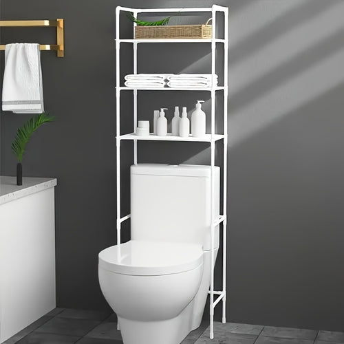 3-Tier Freestanding Metal Utility Shelf Rack – Multipurpose Space-Saving Floor Storage Organizer for Bathroom, Balcony, Laundry Room & Kitchen – Sturdy Steel Shelving Unit, Easy Assembly