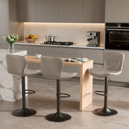 Adjustable Swivel Bar Stools Set of 2 or 3 Modern Faux Leather with Back Support Counter Height Kitchen Island Stools - Canada
