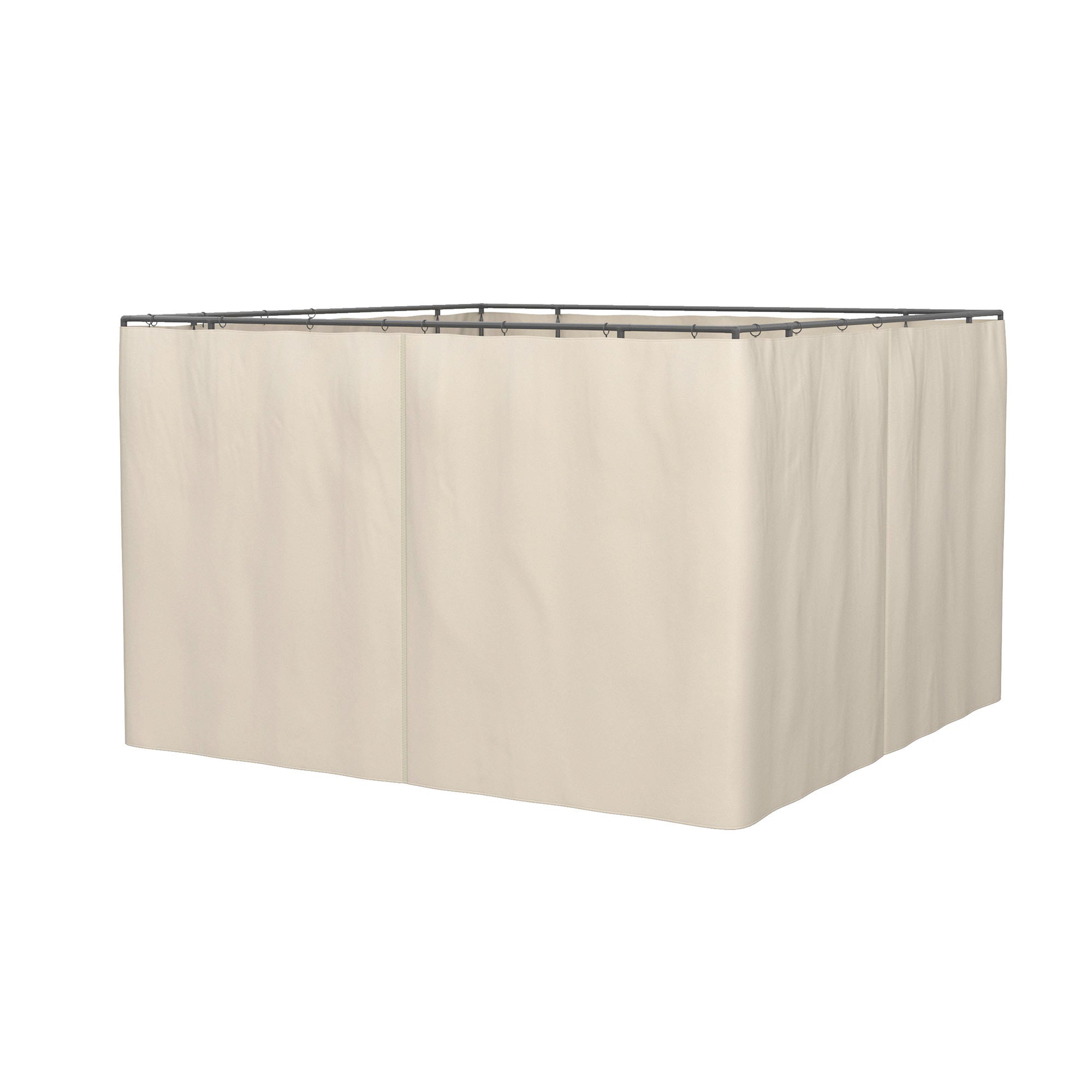 Gazebo Privacy Curtains 4-Panel with Zipper – Replacement Side Panels for 10’x12’ Gazebo or Pergola, Durable Polyester Fabric, Hooks & C-Rings Included, Wind & Sun Protection – Brown