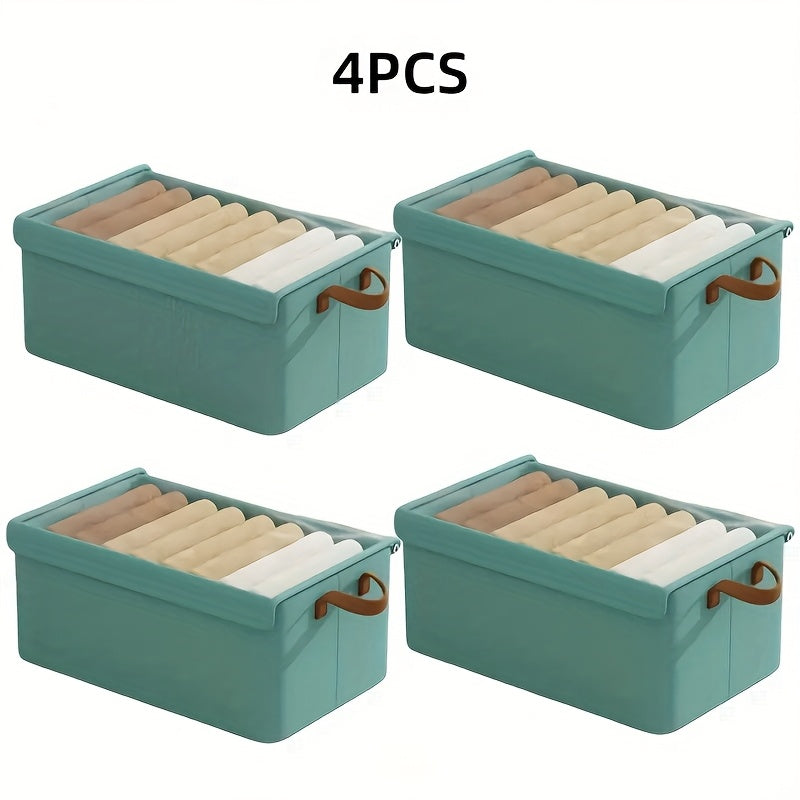 Foldable Dust-Proof Clothing Storage Box with Lid, Under Bed Storage Organizer for Wardrobe, Blankets, Pants, Dormitory Home Use, Space-Saving Collapsible Fabric Bin