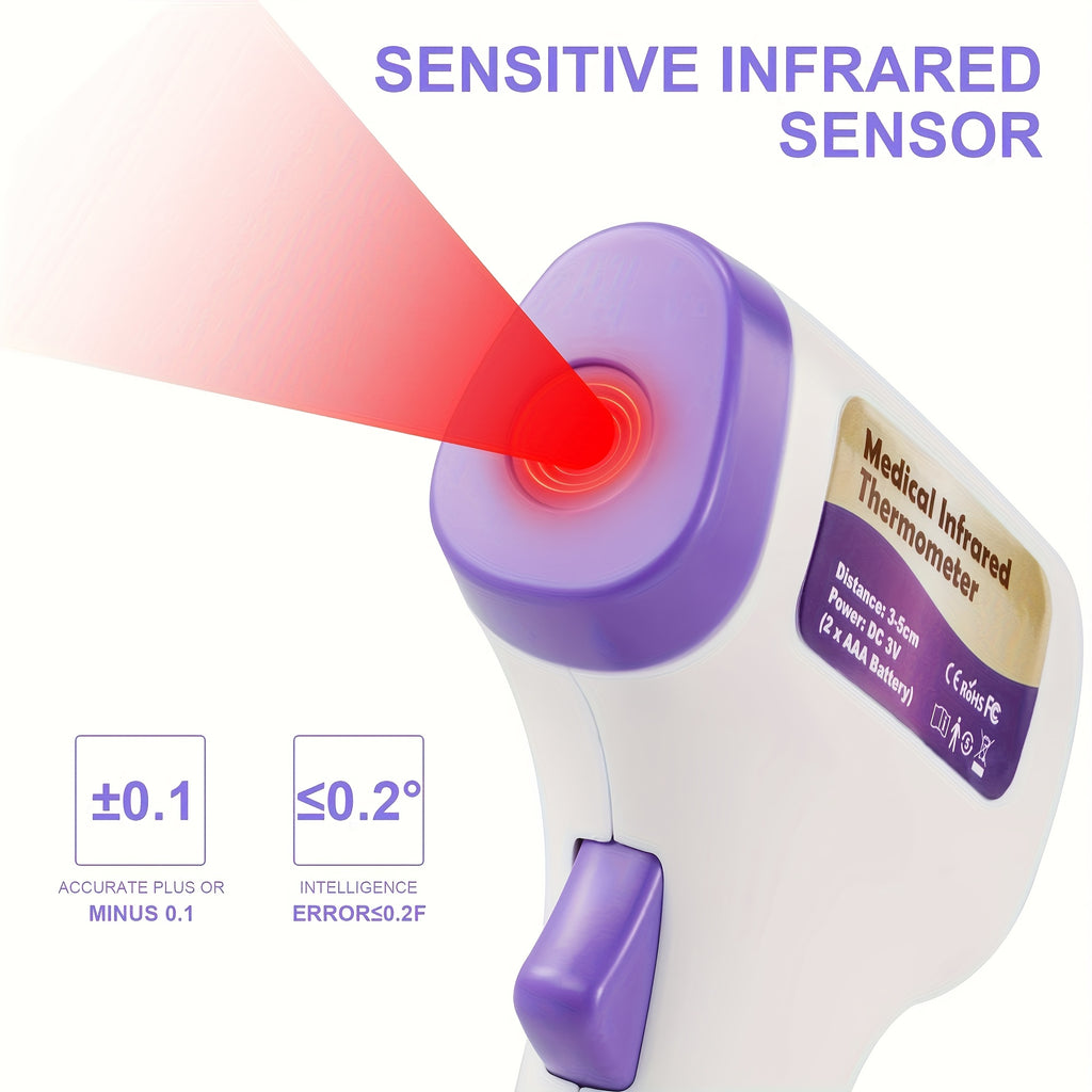 1pc Home Forehead Thermometer with LCD Display, Infrared Forehead Touch-Free Thermomete, Instant And Accurate 1-Second Readings, 3-In-1 Thermometer, Includes Fever Alarm, Silent, And Memory Modes, Easy to Use, Suit for Home, Travel, Medical Use