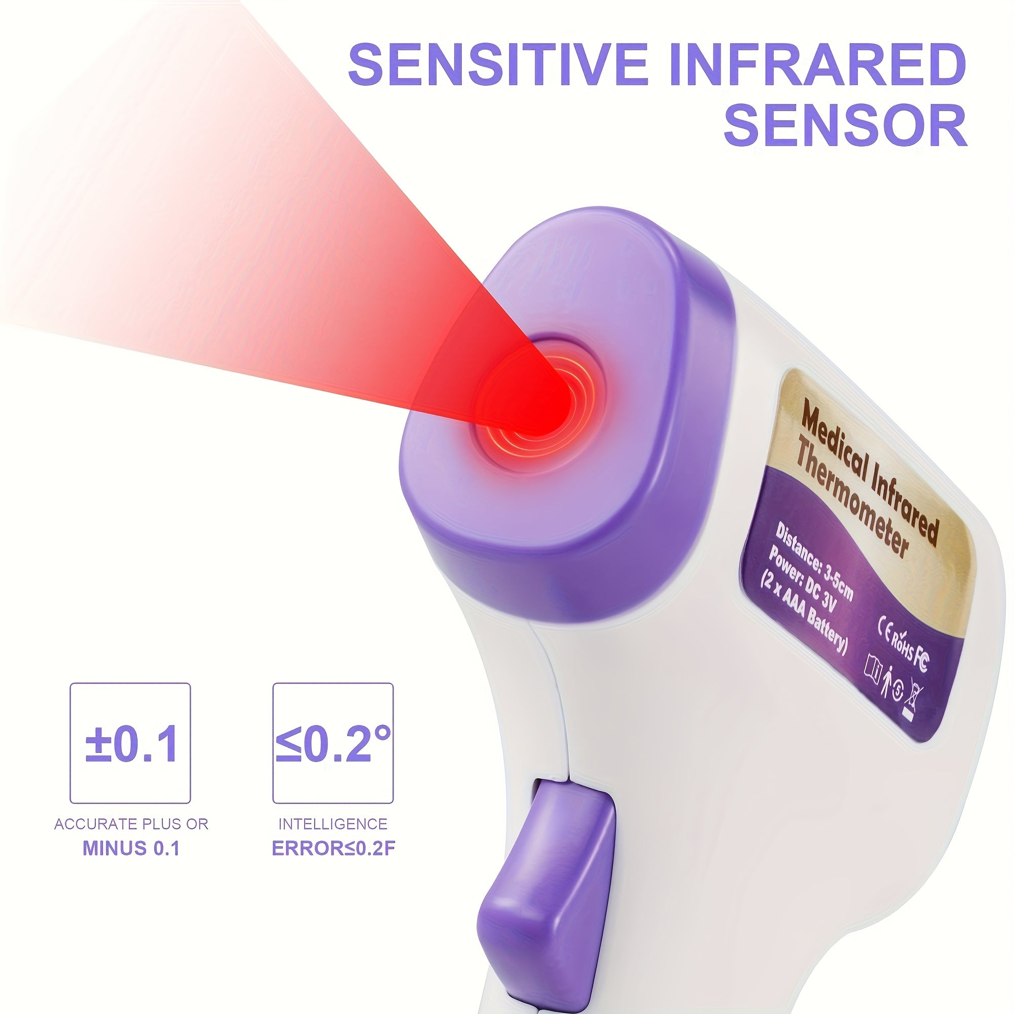1pc Home Forehead Thermometer with LCD Display, Infrared Forehead Touch-Free Thermomete, Instant And Accurate 1-Second Readings, 3-In-1 Thermometer, Includes Fever Alarm, Silent, And Memory Modes, Easy to Use, Suit for Home, Travel, Medical Use