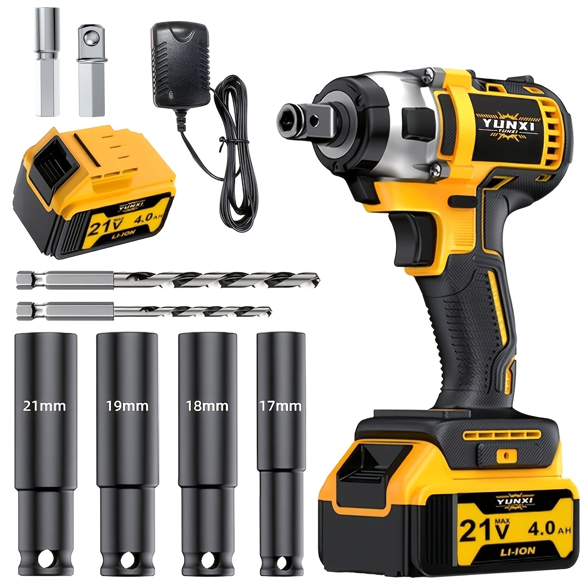 21V Brushless Cordless Impact Wrench with Lithium Battery & Quick Charger – High-Torque Brushless Motor for Home, Auto & DIY Repair, Multiple Bundle Options | Canada