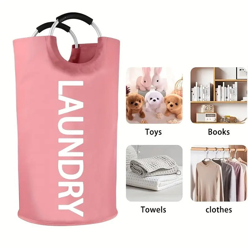 Large Size 95L With Soft Padded Handle Laundry Basket - Foldable, Suitable For Multifunctional Storage In Bathrooms, Laundry Rooms, Balconies, And Dormitories, High-quality Laundry Basket