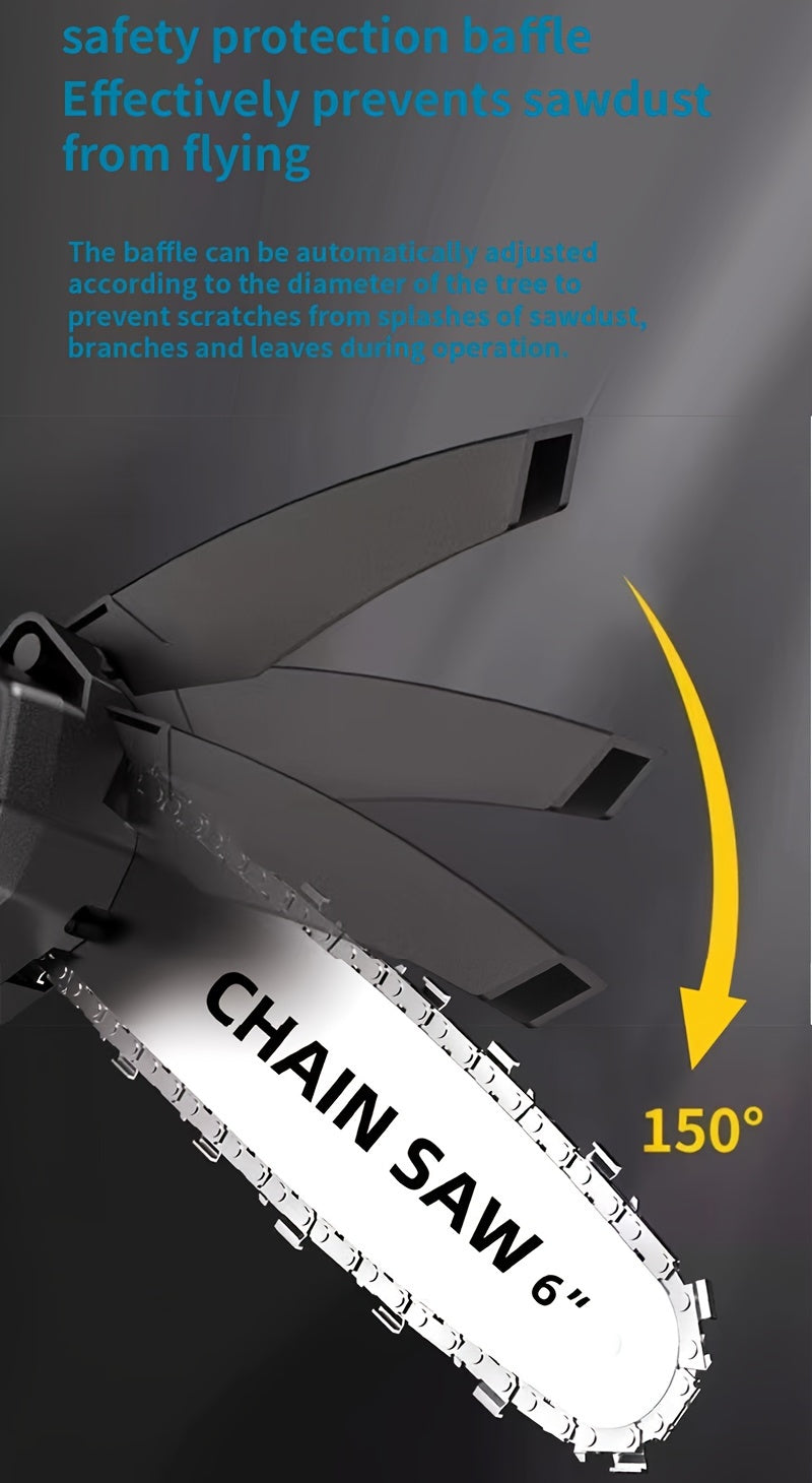 Wireless Mini Chainsaw, Portable Cordless Chainsaw, Small Handheld Chainsaw, Suitable for Tree Pruning Branches, Yards, Residences, And Gardens