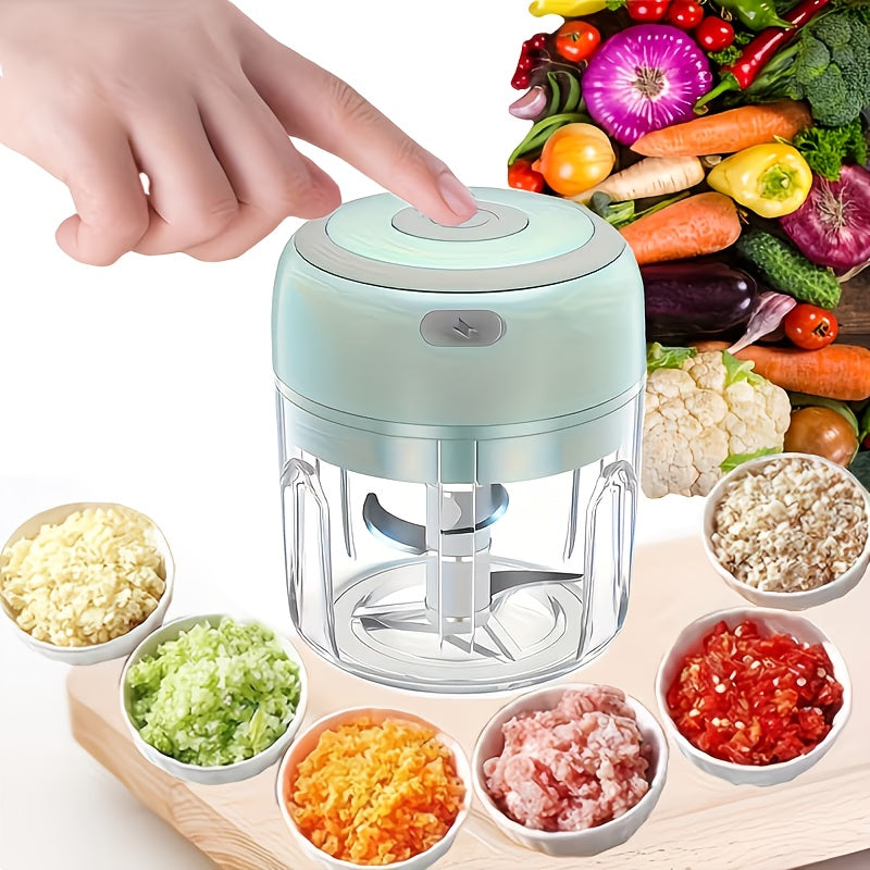 8.45oz Mini Rechargeable Garlic Chopper Meat Grinder with Refrigerator Magnet, Durable And Sturdy, Suitable for Crushing Garlic, Chili, Onion, Minced Meat, And Nuts