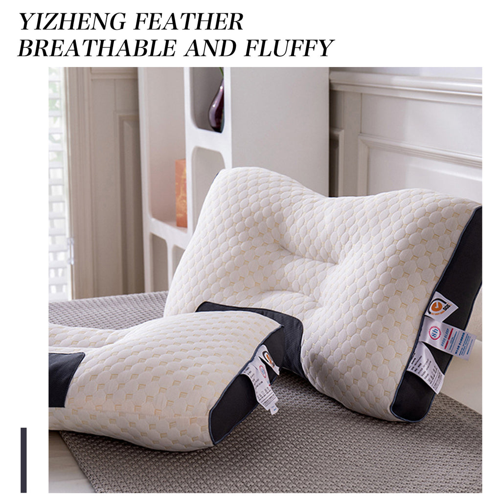1pc/2pcs Knitted Ergonomic Pillow, 9-Hour Rest 1100G Filling Upgraded Version, for Comfortable Sleeping and Massage, Hypoallergenic Removable Washable Cover, Moisture Absorption Breathable, Household Bedroom Decorative Cushion, All-Season White Neck Comfo
