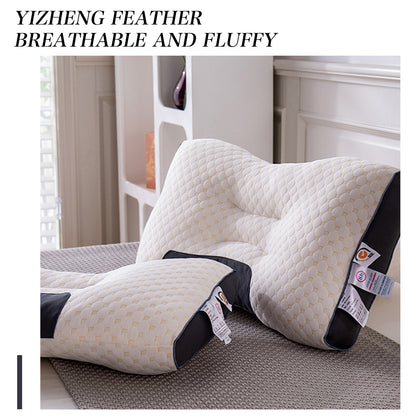 Knitted Ergonomic Pillow 1100G Filling – 9-Hour Neck Support, Hypoallergenic Removable Washable Cover, Breathable Moisture-Wicking | Bedroom Decorative Cushion for All Seasons | 1pc & 2pc | White & Grey | ShopVora CA