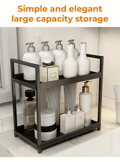 2-Tier Desktop Organizer Countertop Shelf for Cosmetics, Skincare, Perfume, Jewelry & Spices – Bathroom Vanity Organizer, Kitchen Counter Storage, Home Decor