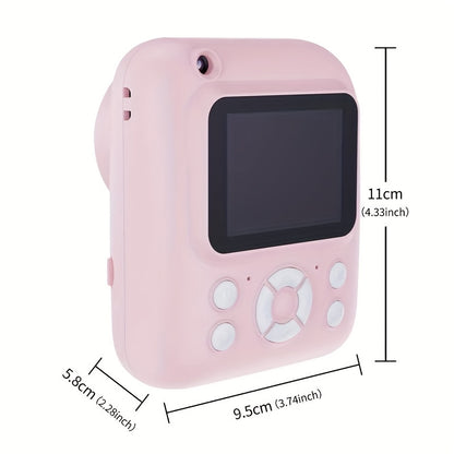 Instant Print Camera 1080P HD – 2.4" Screen, 3 Rolls Print Paper & 32GB SD Card Included, Rechargeable Battery, Type-C Charging, Pink & Blue – Birthday & Christmas Gift for Teens & Adults