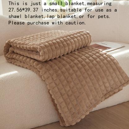 Solid Colour Plush Throw Blanket – Soft Warm Sofa Blanket for Naps, Office, Camping & Pets | All-Season Bedspread Gift Blanket | White Khaki Grey | Multiple Sizes