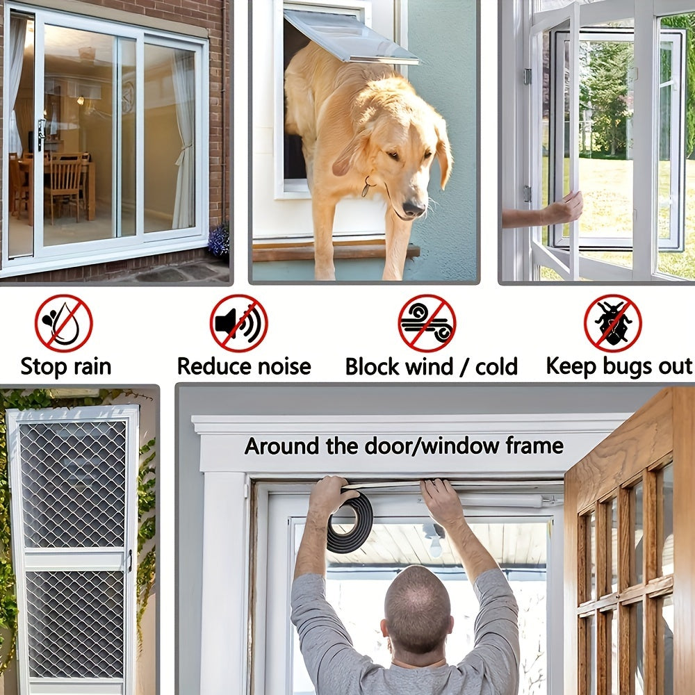 32.8 Feet of Self-Adhesive Sealing Strip for Windows And Doors, Providing Soundproofing, Wind Resistance, And Dust Protection, with Enhanced Stickiness, Measuring 0.35 Inches Wide And 0.2 Inches Thick