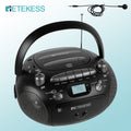 Retekess TR630 CD & Cassette Player Boombox with AM/FM Radio, USB & Micro SD Playback, Tape-to-USB Recording, Bass Boost & LCD Display – Portable Stereo for Home, Camping, Dance Studio Canada