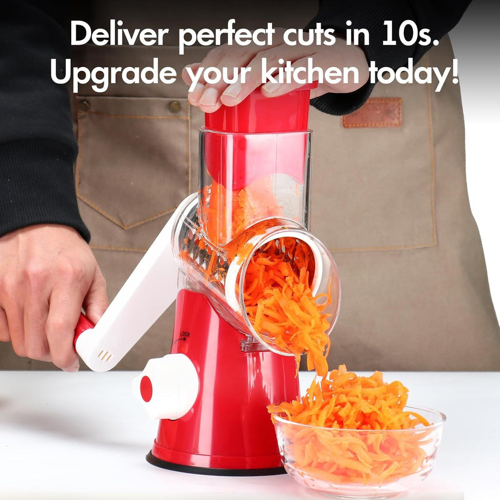 4pcs Multi Functional Hand Cranked Vegetable Cutter, Household Kitchen Manual Vegetable Machine, Slicer, Slicer, Drum Type Vegetable Cutter