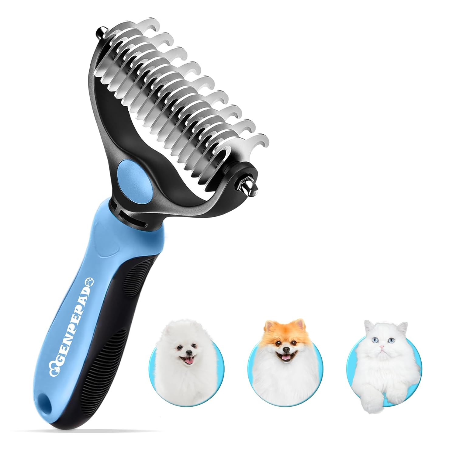 A Hair Removal Comb Designed Specifically for Cats And Dogs, Equipped with Wide Double-Sided Stainless Steel Teeth, Used for Untying, Removing, Combing, Thinning Hair, And Effectively Eliminating Pet Hair Loss, Tangling, Hairballs, And Tangled Hair