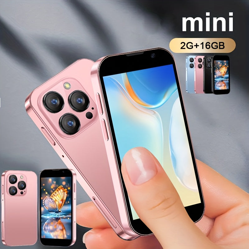Mini Unlocked Android Smartphone for Kids & Students – 3.0" Screen, Quad Core, 2GB+16GB, 5MP Camera, Dual SIM, 3G, Includes Case, Type-C Cable & Screen Protector – Canada