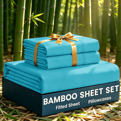 Bamboo Cooling Bed Sheet Set 3 or 5 Piece with Pillowcases – Ultra Soft Deep Pocket Breathable Sheets for Hot Sleepers, Twin Full Queen King, 12 Colours | Canada