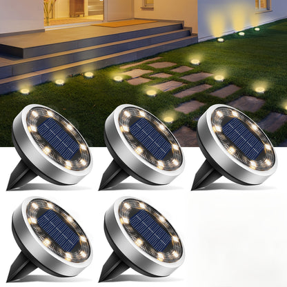 IP44 Solar In-Ground Lights 8 LED – Regular & Mini Versions, Auto On/Off, 4-20 Pack for Garden, Pathway, Driveway, Stairs, Deck & Swimming Pool | ShopVora CA