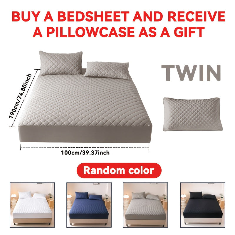 Waterproof Mattress Protector Set 2/3pcs, Thick Deep Pocket 9-15" Fitted Sheet & Pillowcase, Soft All-Season Bedding, Machine Washable – Twin Full Queen King, Multiple Colours