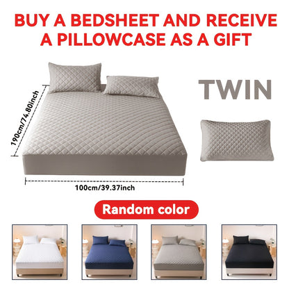 Waterproof Mattress Protector Set 2/3pcs, Thick Deep Pocket 9-15" Fitted Sheet & Pillowcase, Soft All-Season Bedding, Machine Washable – Twin Full Queen King, Multiple Colours