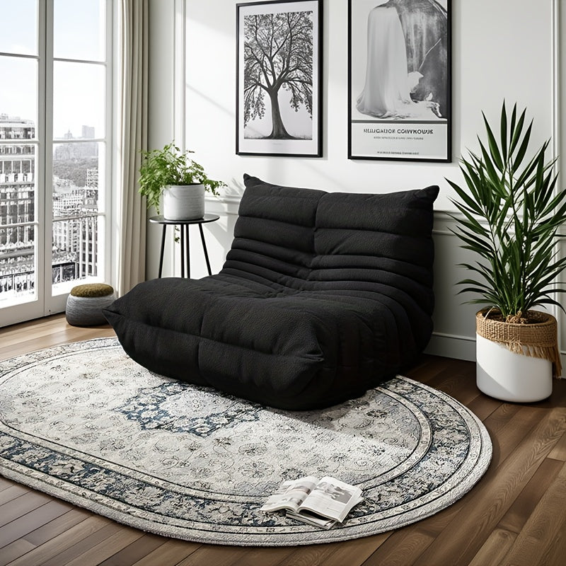 Floor Lazy Sofa Chair with Compressed Sponge Filling – Modular Corner Lounge Seat for Living Room, Bedroom & Office | Single, Double & Three-Seater