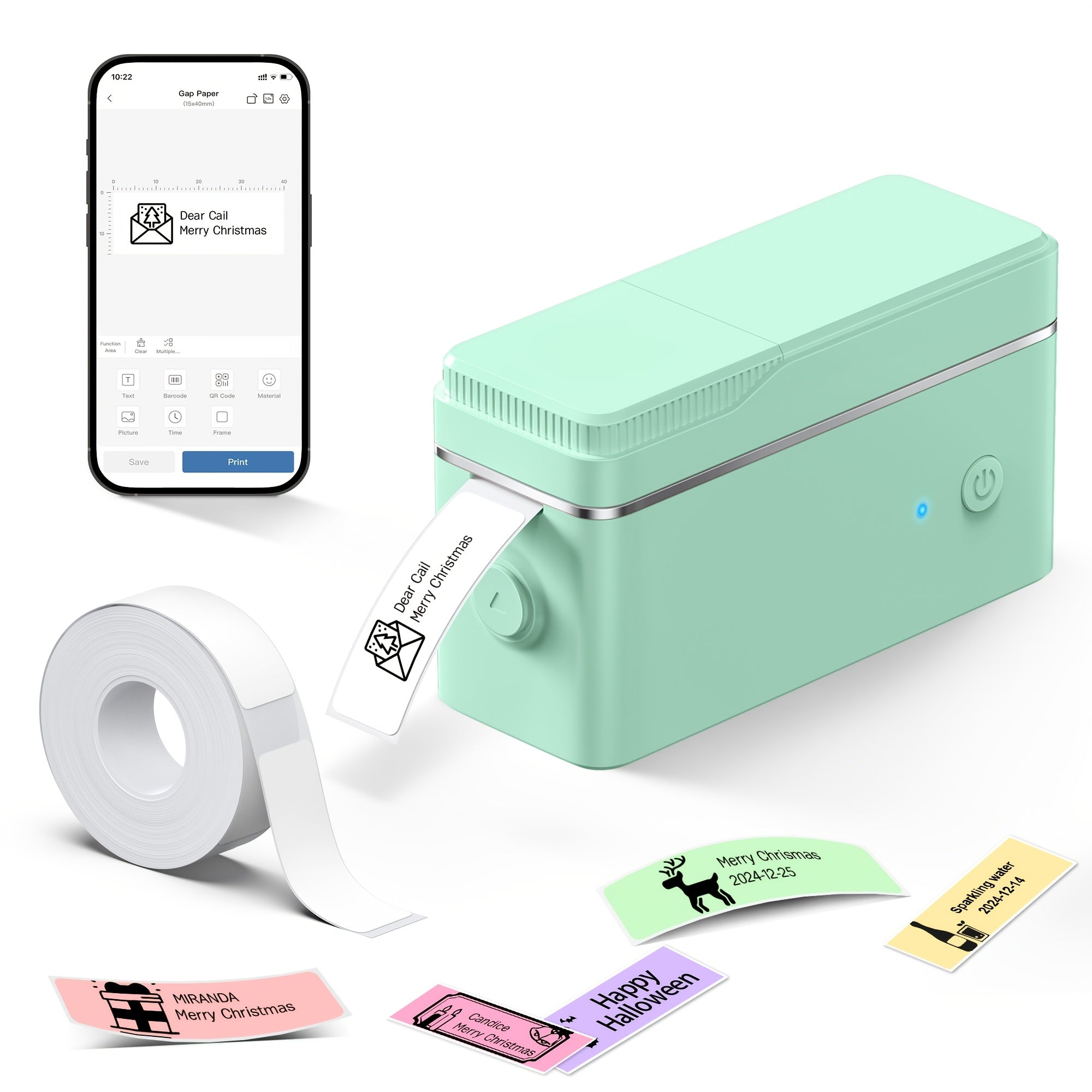 Mini Label Maker Machine With Tape, Portable Wireless Thermal Printer, Sticker Labeler With Multiple Templates For Office Organization Home Kitchen School