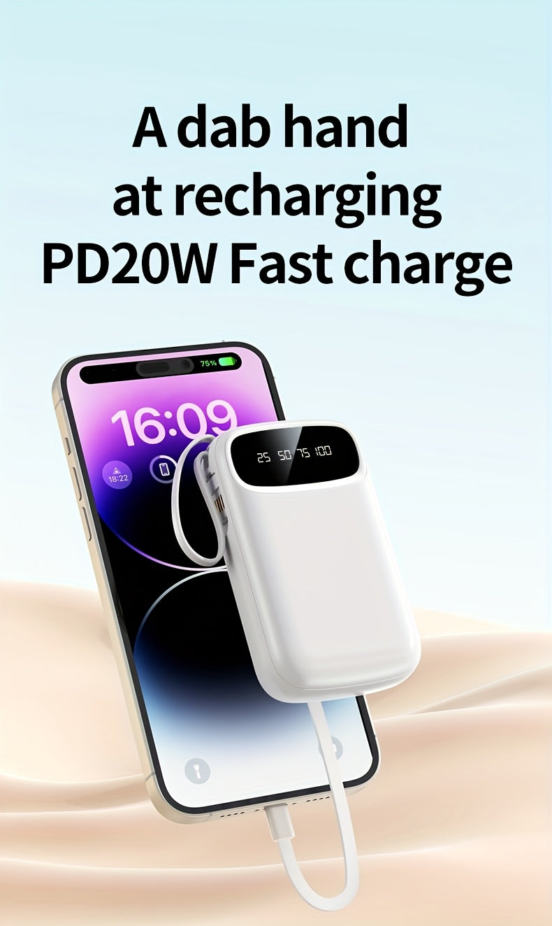 50000Mah Portable Large Capacity Mobile Power Bank, Comes with Four Data Cables/Lanyard/Led Power Display, Suitable for Fast Charging of Mobile Phones Such As Iphone/Android And Digital Electronic Products, Outdoor Portable Emergency Power Bank