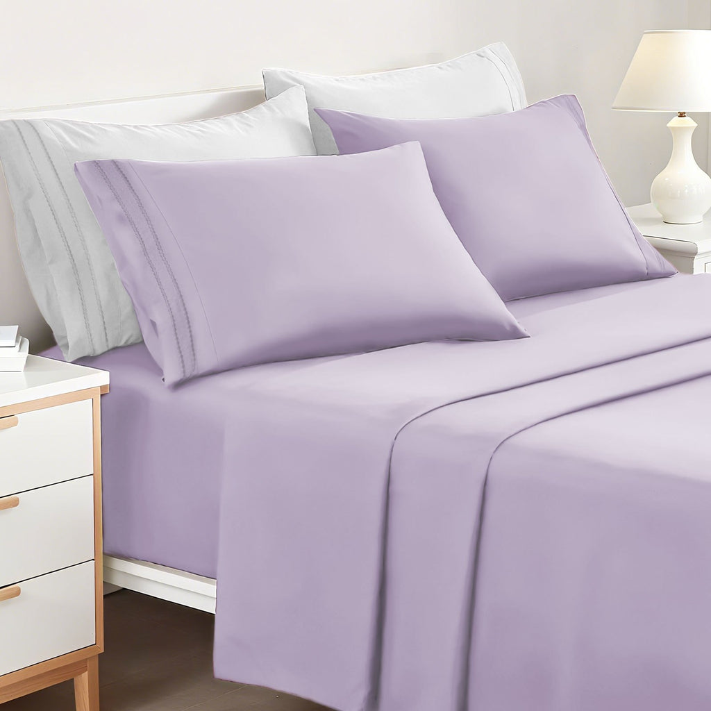 3/4pcs 14 Inch Deep Pocket Sheet Set – Lightweight, Breathable and Cooling – Wrinkle and Fade Resistant, Hotel Luxury–Ideal for Home, Dorms and Cool Summer Nights – Great Fall Winter Gift – Pillowcase, Flat Sheet, Fitted Sheet, Twin Full Queen King