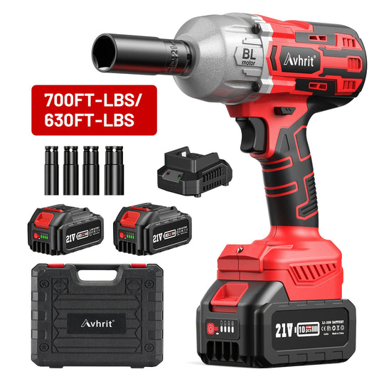 Uncovered 950N.M (700Ft-Lbs) Impact Wrench, 1/2 High Torque Electric Impact Gun W/ 2 X 4000Mah Battery, Fast Charger And 4 Sockets, Power Impact Driver for Car Tires Truck, a Great Holiday Gift for Husbands And Fathers