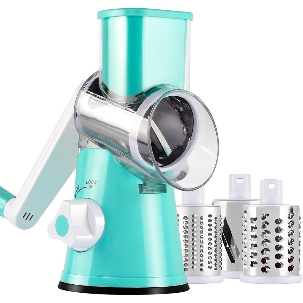 4pcs Multi Functional Hand Cranked Vegetable Cutter, Household Kitchen Manual Vegetable Machine, Slicer, Slicer, Drum Type Vegetable Cutter