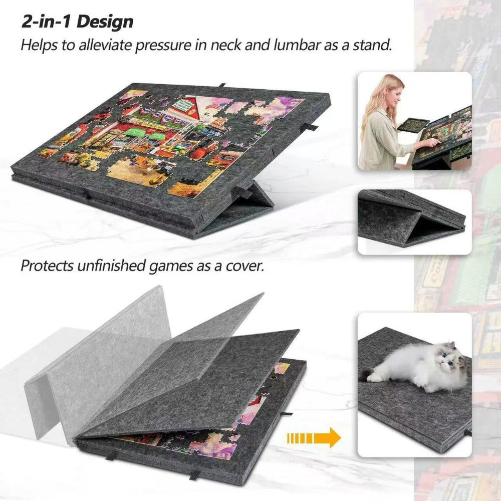 Puzzle Board with 6 Sliding Drawer Organizers for 1500 Pieces - Portable 23.6"x31.5" Puzzle Table with Storage & 2 Puzzle Boxes, Family Game Gift
