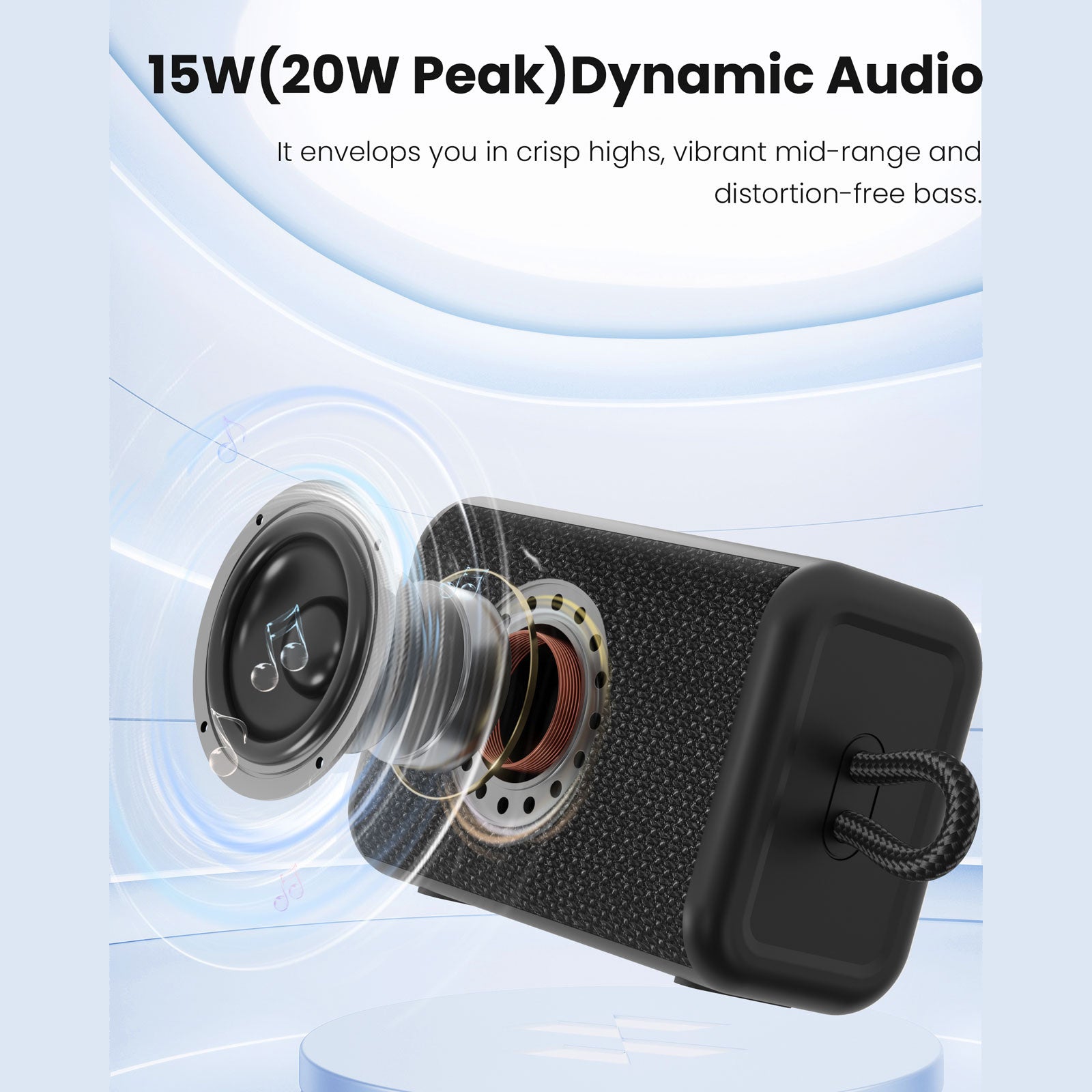 Portable BT Speaker with Lights, Powerful Crystal Clear Sound, All Day Playtime, AUX&TF-Card Input, BT 5.3, TWS Paring,  Wireless Speaker for Friends, Family, Father and Mother Gifts
