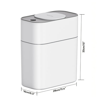 Smart Slim Automatic Trash Can with Lid Motion Sensor – Battery Powered Silent Auto Dustbin for Bathroom Kitchen Bedroom, Touchless Garbage Can