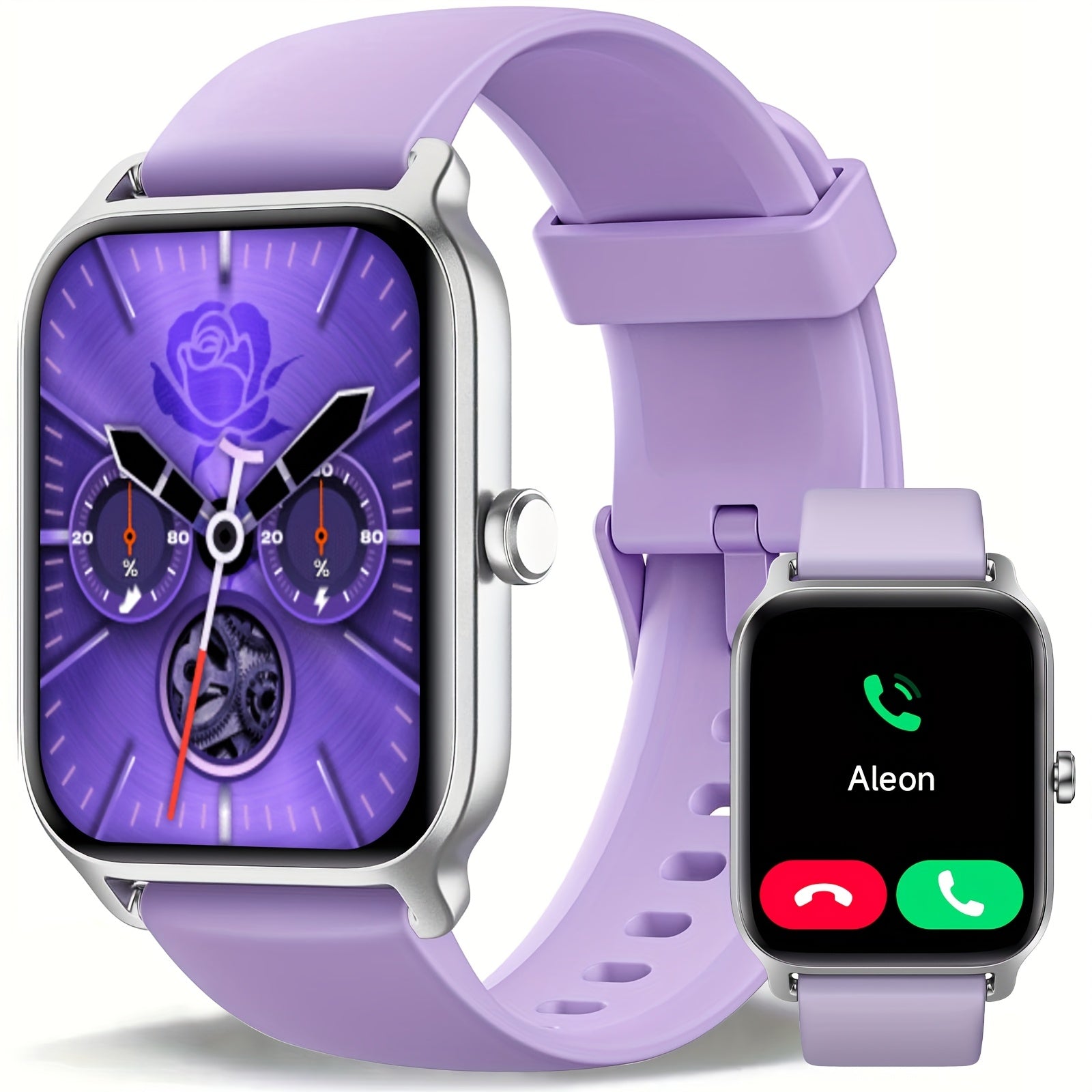 Smartwatch with Built-in Alexa, 1.8" HD Touch Screen, Answer & Make Calls, 100+ Sports Modes, Waterproof Fitness Tracker with Pedometer for iPhone & Android – Smart Watch for Women & Men